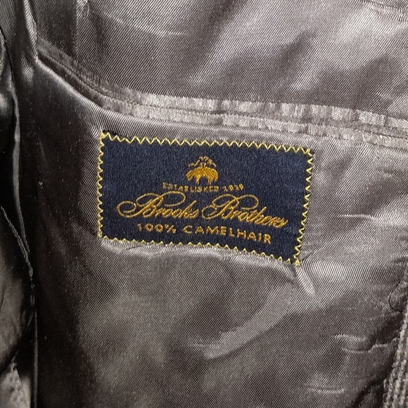 NWOT Mens Brooks Brothers 100% Camel Hair Houndstooth Glen Plaid Sport Coat 39R - Picture 10 of 16